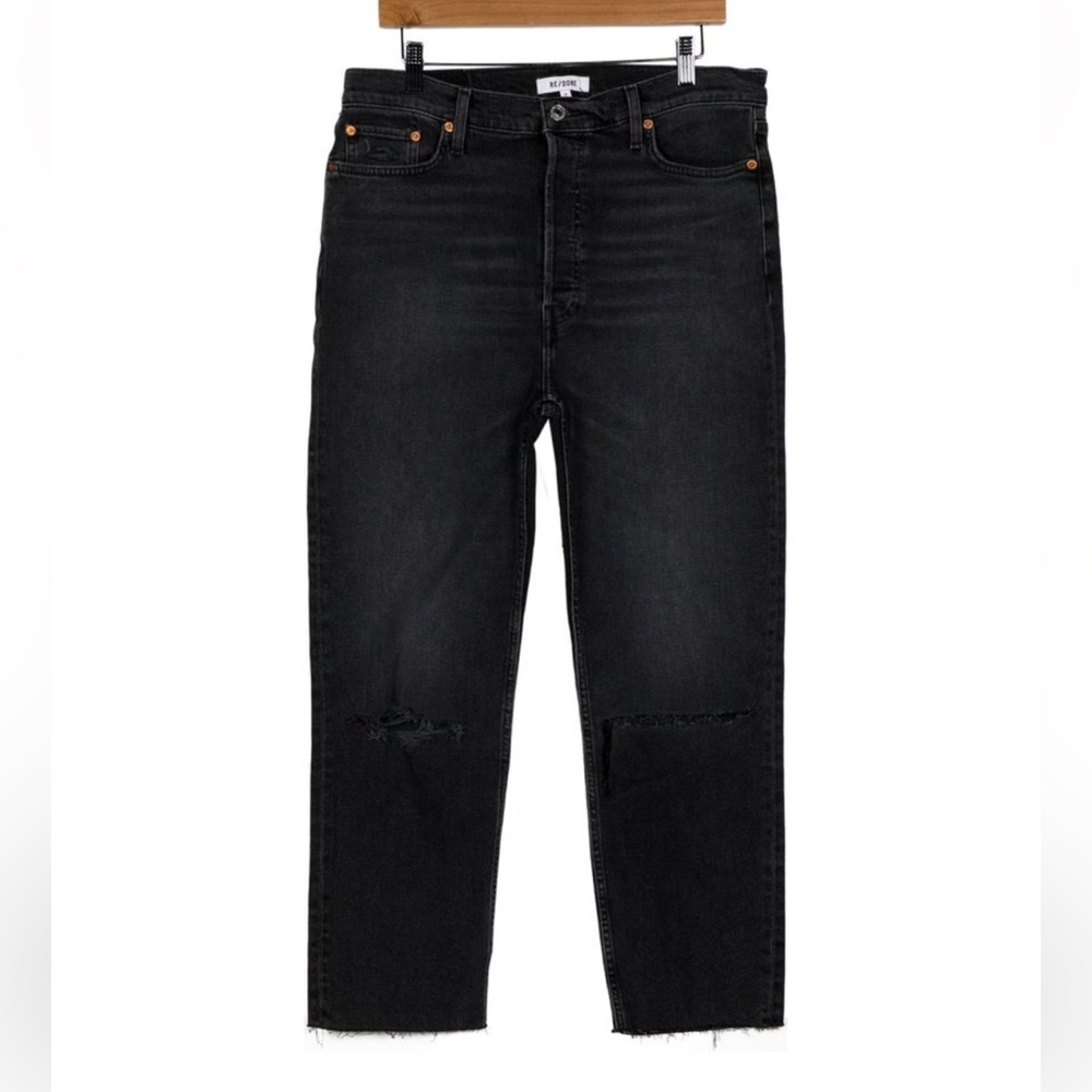 RE/DONE Black Straight Leg Distressed Jeans (new with tags) size 32